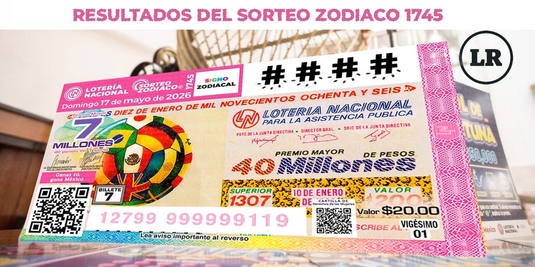 Resultados Sorteo Zodiaco 1745 del 17 de mayo del 2026 de Lotería Nacional.