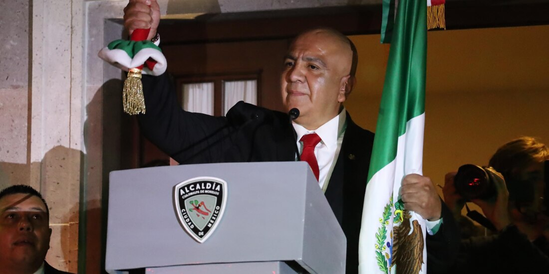 Ceremonia del Grito en la Alcaldía de Cuajimalpa.