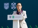 La Jefa de Gobierno de la Ciudad de México durante una conferencia de prensa.