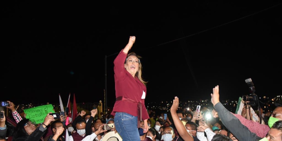 Lorena Cuéllar Cisneros, candidata al gobierno de Tlaxcala de la coalición Juntos Haremos Historia.