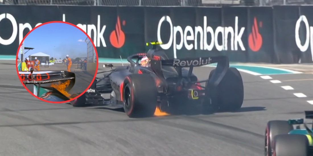 El monoplaza de Gabriel Bortoleto en el final de la Q1.
