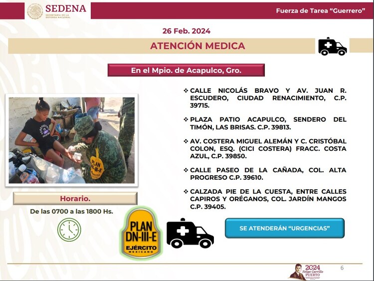 Se atenderán urgencias.