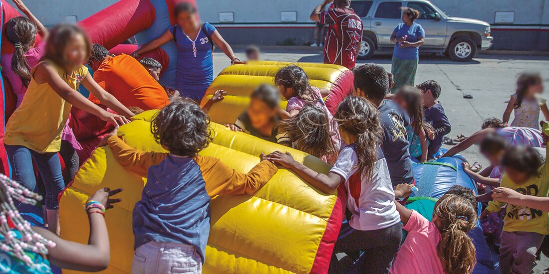 Menores migrantes celebran el Día del Niño, en imagen de archivo.