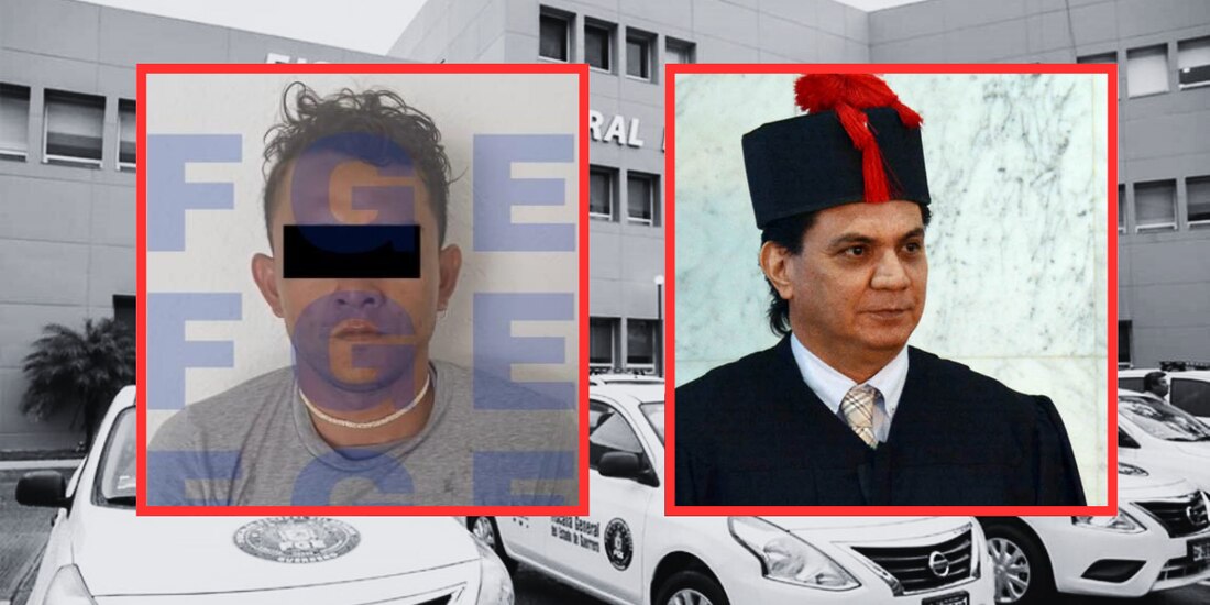 Fiscalía de Guerrero vincula a proceso a "El Muñeco" (izq.) por supuesta participación en homicidio de magistrado Edmundo Román (der.).