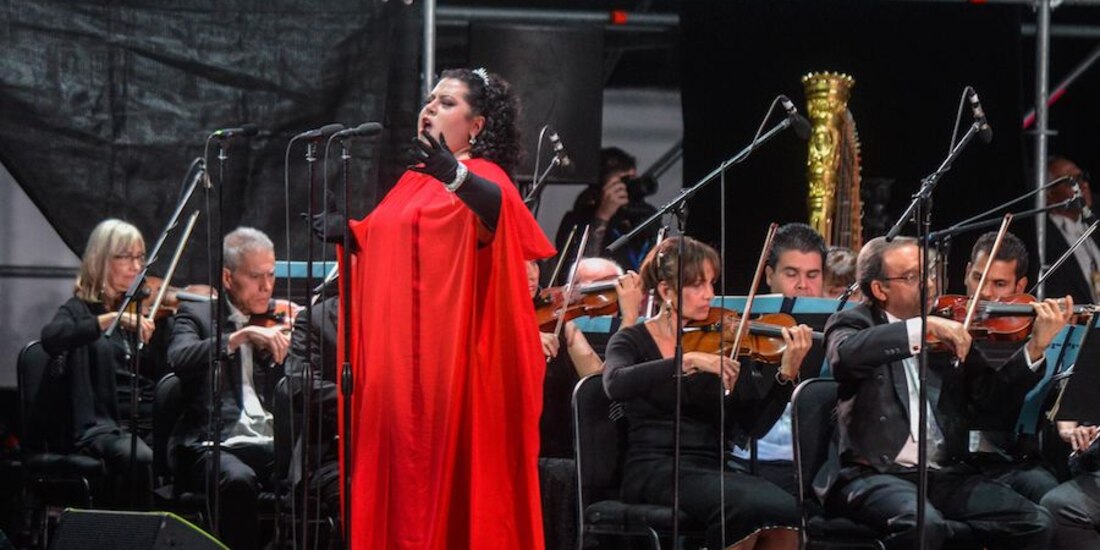 María Katzarava, durante el concierto en la Alhóndiga, ayer.