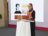 Claudia Sheinbaum este lunes en Palacio Nacional.