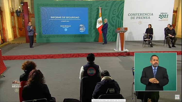 La titular de Seguridad y Protección Ciudadana en la conferencia mañanera.