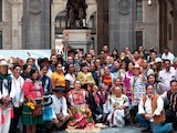 SHEINBAUM, ayer, con representantes de 69 pueblos originarios y el afromexicano en Palacio
