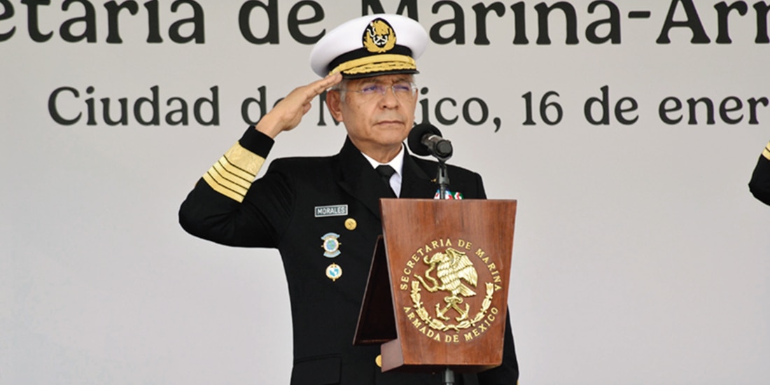 El secretario de Marina, este viernes, durante la toma de protesta,