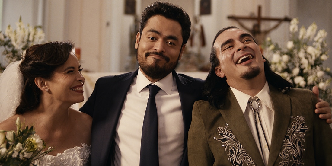Los actores: Hugo “El Cojo Feliz” al centro, junto a Ricardo Pérez y Lourdes Echevarría.