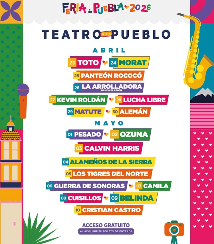 Conciertos del Teatro del Pueblo de la Feria de Puebla 2026