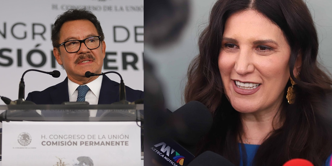 Ignacio Mier, presidente de la Jucopo en el Senado, y Kenia López, presidenta de la Cámara de Diputados