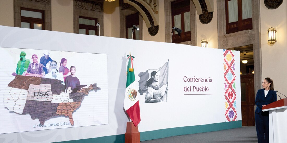La mandataria durante su conferencia matutina, ayer.