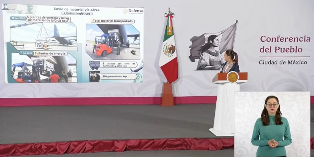 Claudia Sheinbaum este jueves en Palacio Nacional.