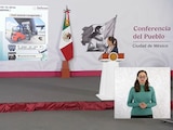 Claudia Sheinbaum este jueves en Palacio Nacional.