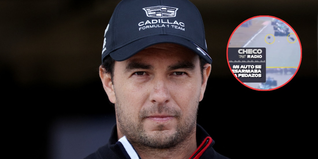 Checo Pérez se quejó en la radio que su monoplaza se desarmaba.