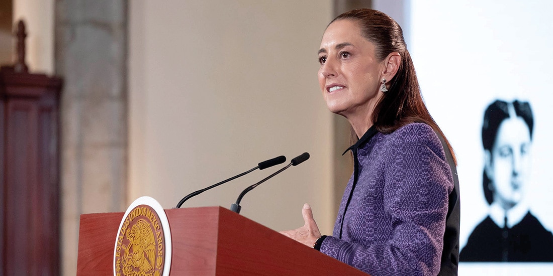 LA PRESIDENTA, ayer, en Palacio Nacional.