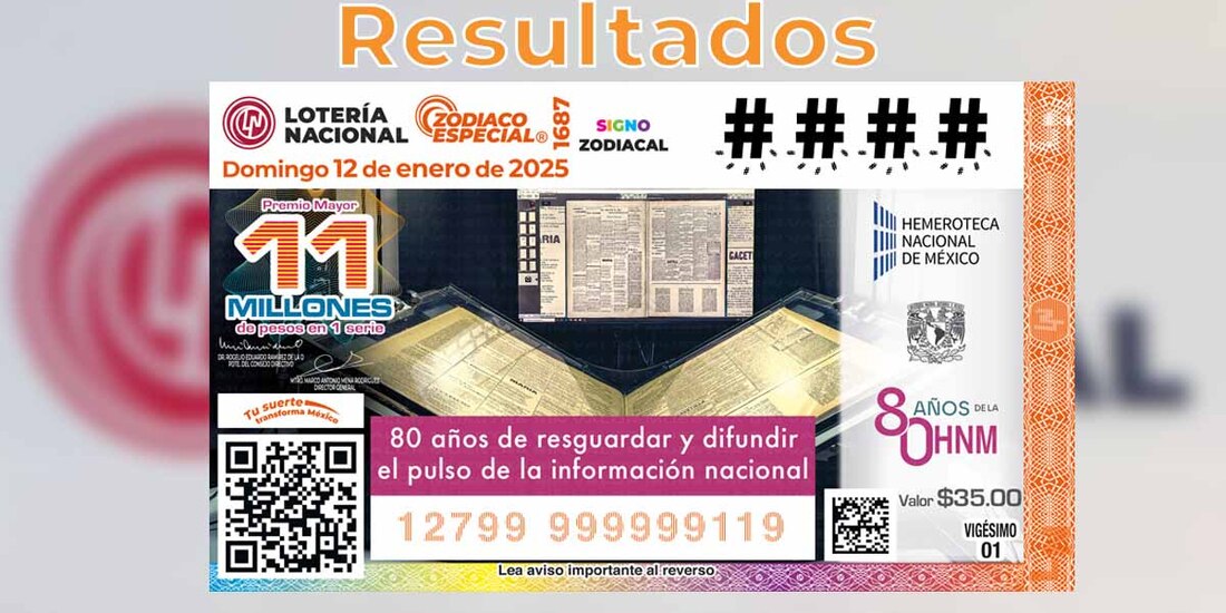 Zodiaco Especial 1687 Resultados del Sorteo del 12 de enero del 2025.