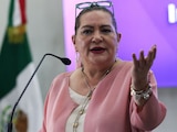 Guadalupe Taddei Zavala, consejera presidenta del INE, en conferencia de prensa el 25 de mayo de 2026.