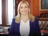 La mandataria estatal, ayer, en un videomensaje difundido en redes.
