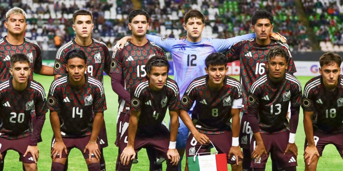 Futbolistas de la Selección Mexicana Sub-20 previo a un partido.