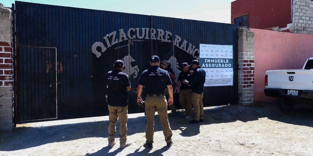 Elementos de la Fiscalía del Estado de Jalisco en el rancho Izaguirre, el 16 de
marzo