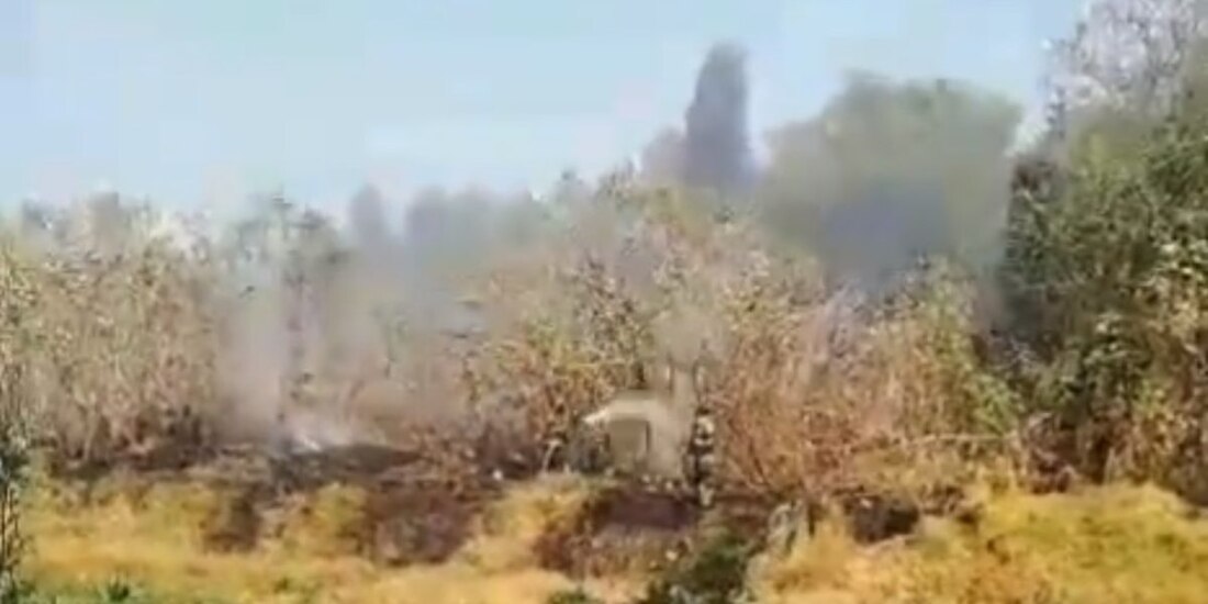 Incendio consume pastizales en la Ciénega Grande - Cuemanco.