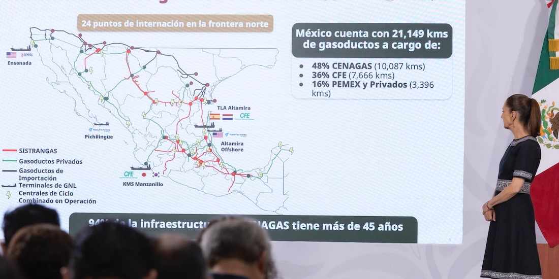 La Presidenta de México este jueves en Palacio Nacional.