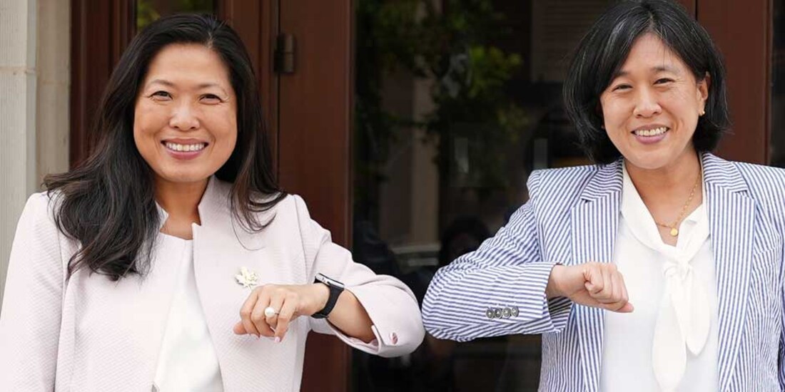 Mary Ng, Ministra de Pequeñas Empresas, Promoción de Exportaciones y Comercio Internacional de Canadá y la Representante Comercial de Estados Unidos, Katherine Tai