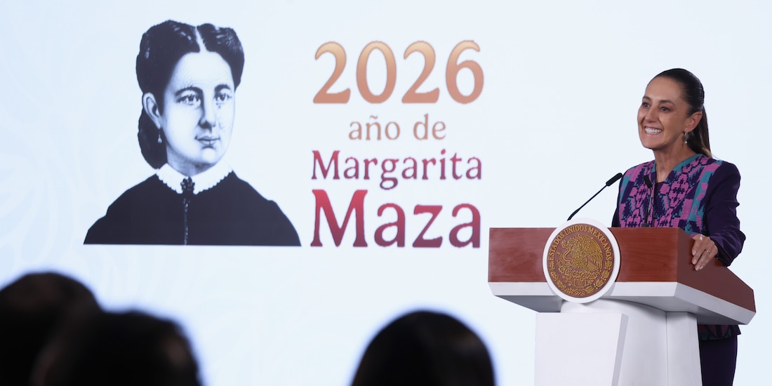 Claudia Sheinbaum este jueves en Palacio Nacional.