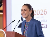 Claudia Sheinbau, Presidenta de México, este jueves en Palacio Nacional.
