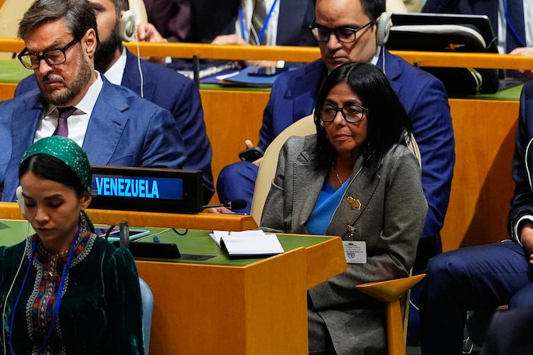 La presidenta encargada de Venezuela, Delcy Rodríguez, presente en la Asamblea General de las Naciones Unidas, el 22 de septiembre de 2026.