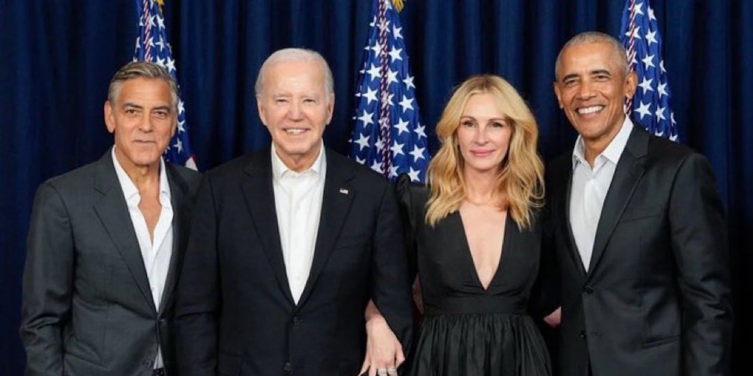 George Clooney a la derecha del presidente Joe Biden