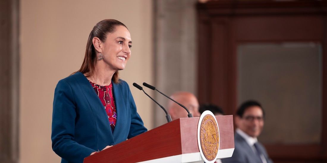 Claudia Sheinbaum, en Palacio Nacional.