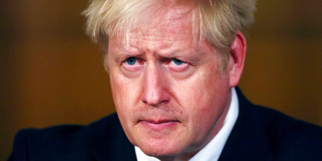 El primer ministro, Boris Johnson, durante una rueda de prensa en Downing Street, Londres.