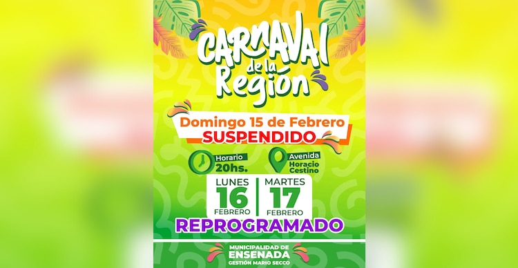 Suspenden Carnaval de la Región