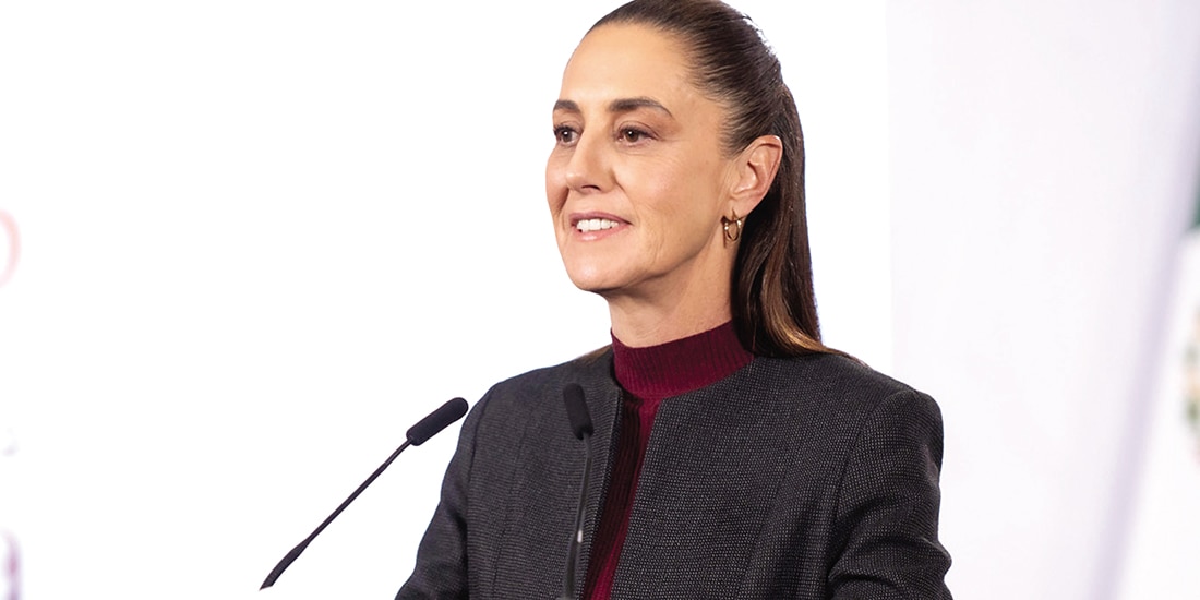La Presidenta Claudia Sheinbaum, ayer en conferencia en Palacio Nacional.