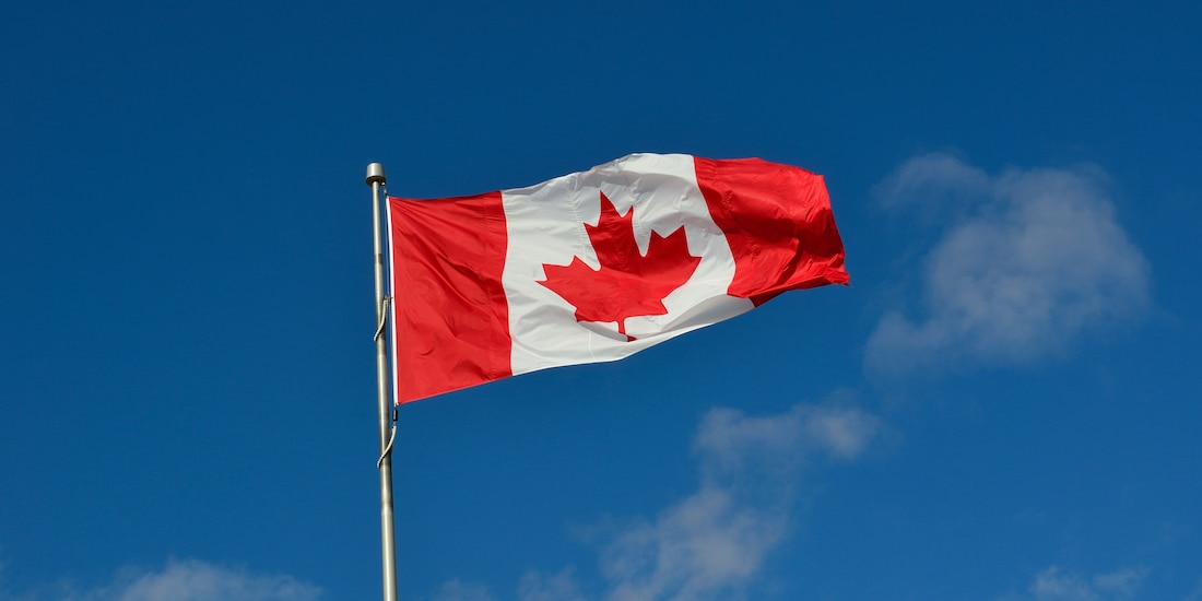 Bandera de Canadá, en una fotografía ilustrativa.