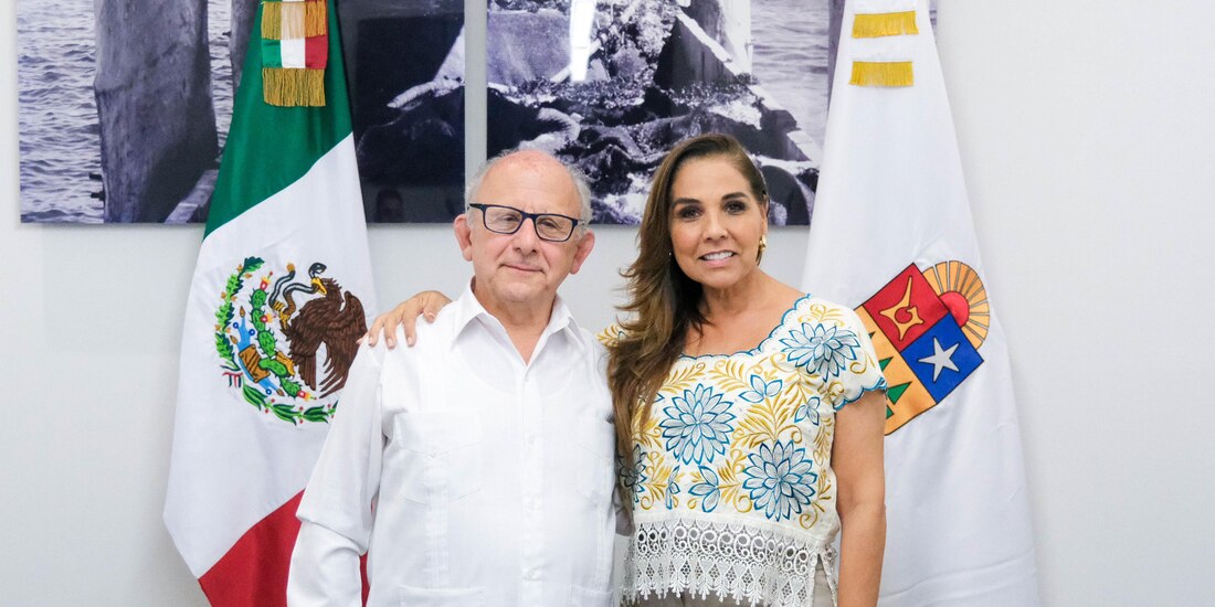 En la imagen, la gobernadora Mara Lezama y director del INAH, Diego Prieto.