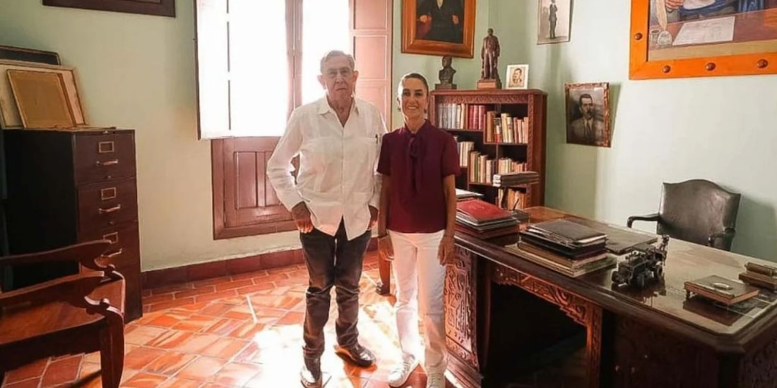 Claudia Sheinbaum y Cuauhtémoc Cárdenas en imagen de archivo.