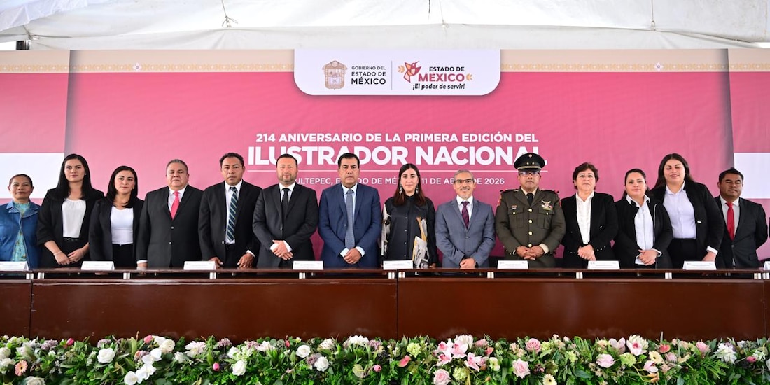 Integrantes de los tres Poderes del Estado conmemoran el 214 aniversario de El Ilustrador Nacional y el Día del Periodista Mexiquense.