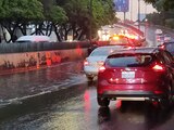 Tarde de lluvia en la CDMX, la cual ha dejado encharcamientos