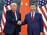 DONALD Trump y Xi Jinping, ayer, en Pekín