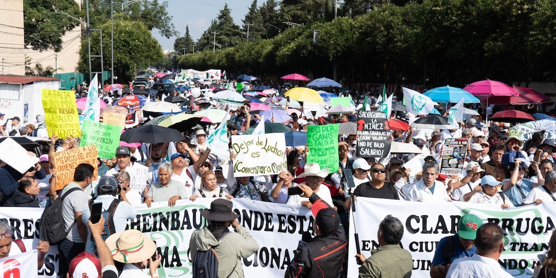 Marcha del IMSS en CDMX