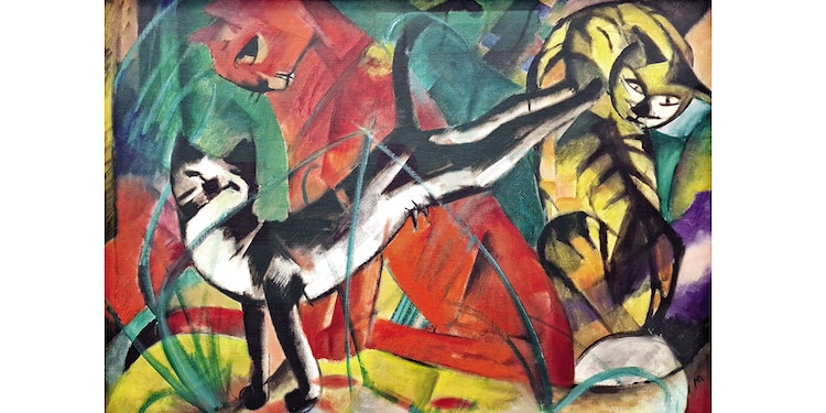 Franz Marc, Drei Katzen (detalle), 1913.