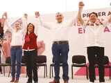 Dirigentes nacionales de Morena festejaron los avances en Tlaxcala.