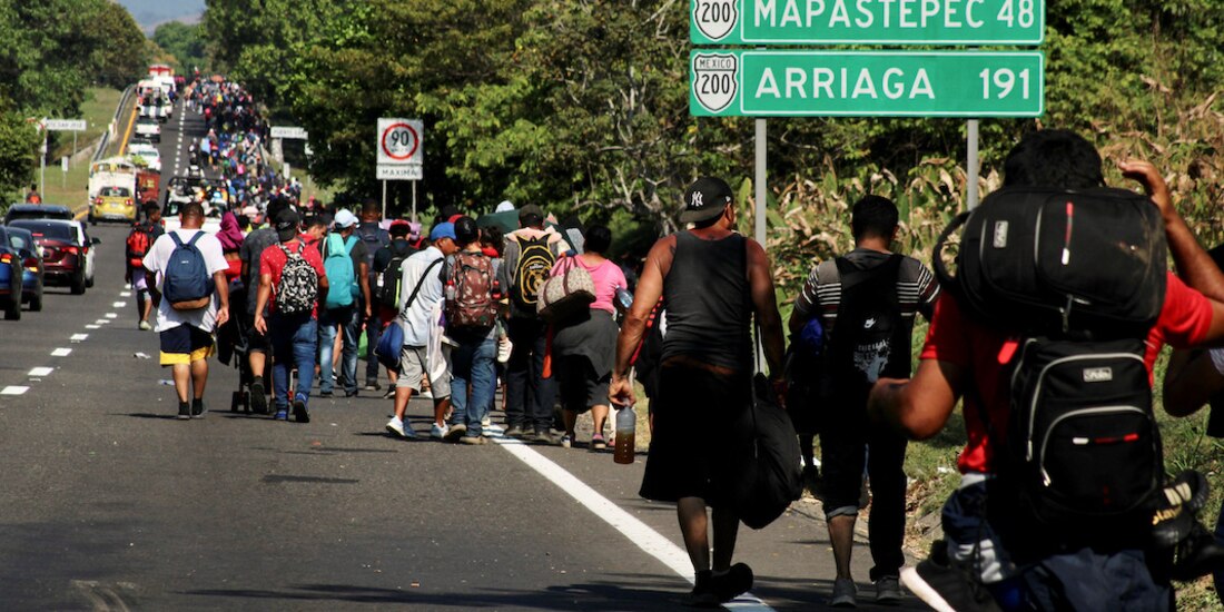 Integrantes de la caravana migrante.