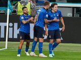 Jugadores de Italia celebran un gol ante España en la Eurocopa 2021