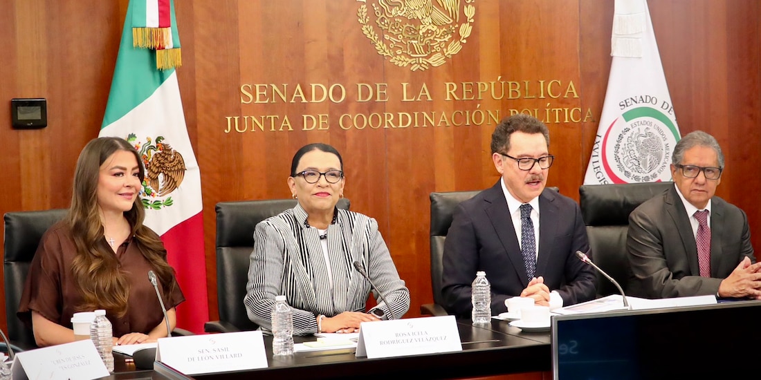 La secretaria de Gobernación, Rosa Icela Rodríguez Velázquez en el Senado de la República, el 5 de octubre de 2026.