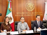 La secretaria de Gobernación, Rosa Icela Rodríguez Velázquez en el Senado de la República, el 5 de octubre de 2026.